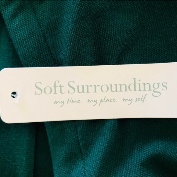 NWT Soft Surroundings Marla Dress Asymmetrical Overlay Soft Knit Artsy | Green - Picture 14 of 14